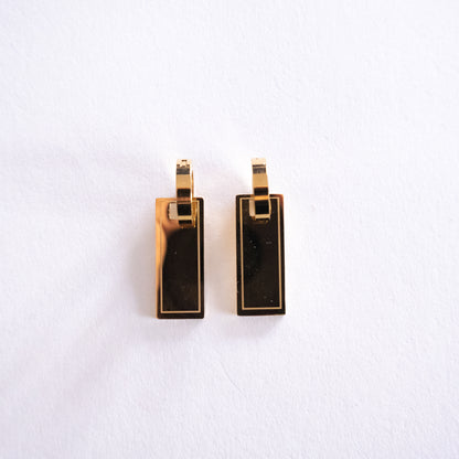 Gold Rectangular Earrings