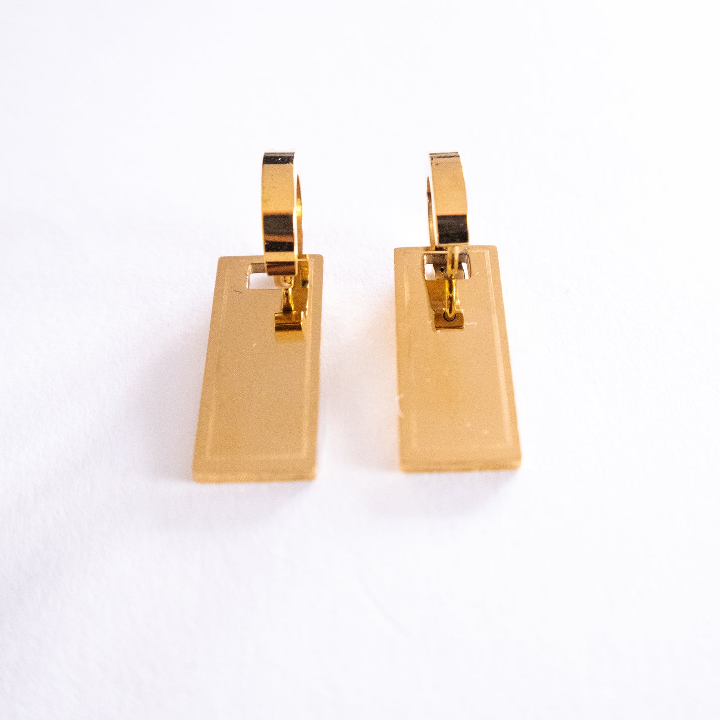 Gold Rectangular Earrings