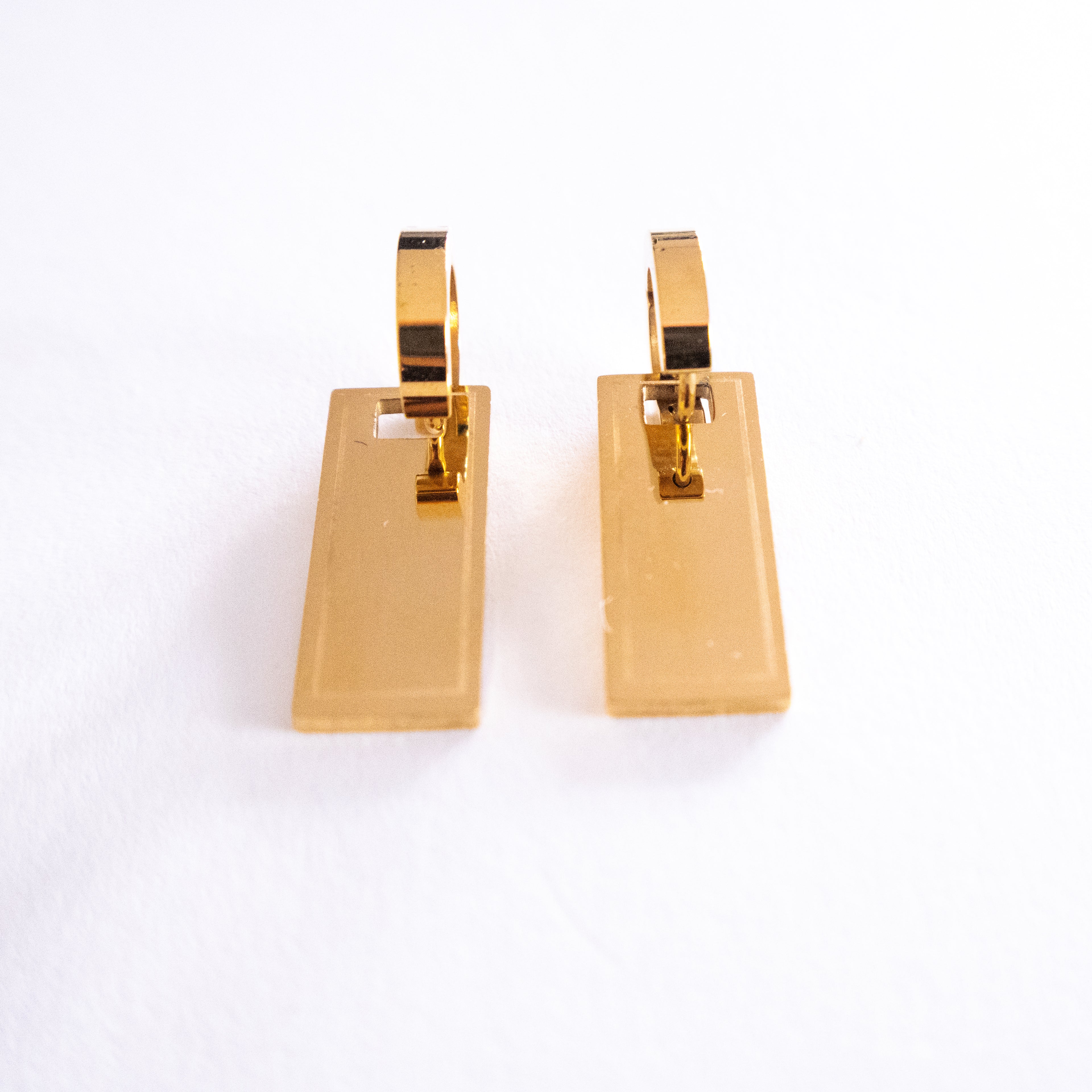 Gold Rectangular Earrings
