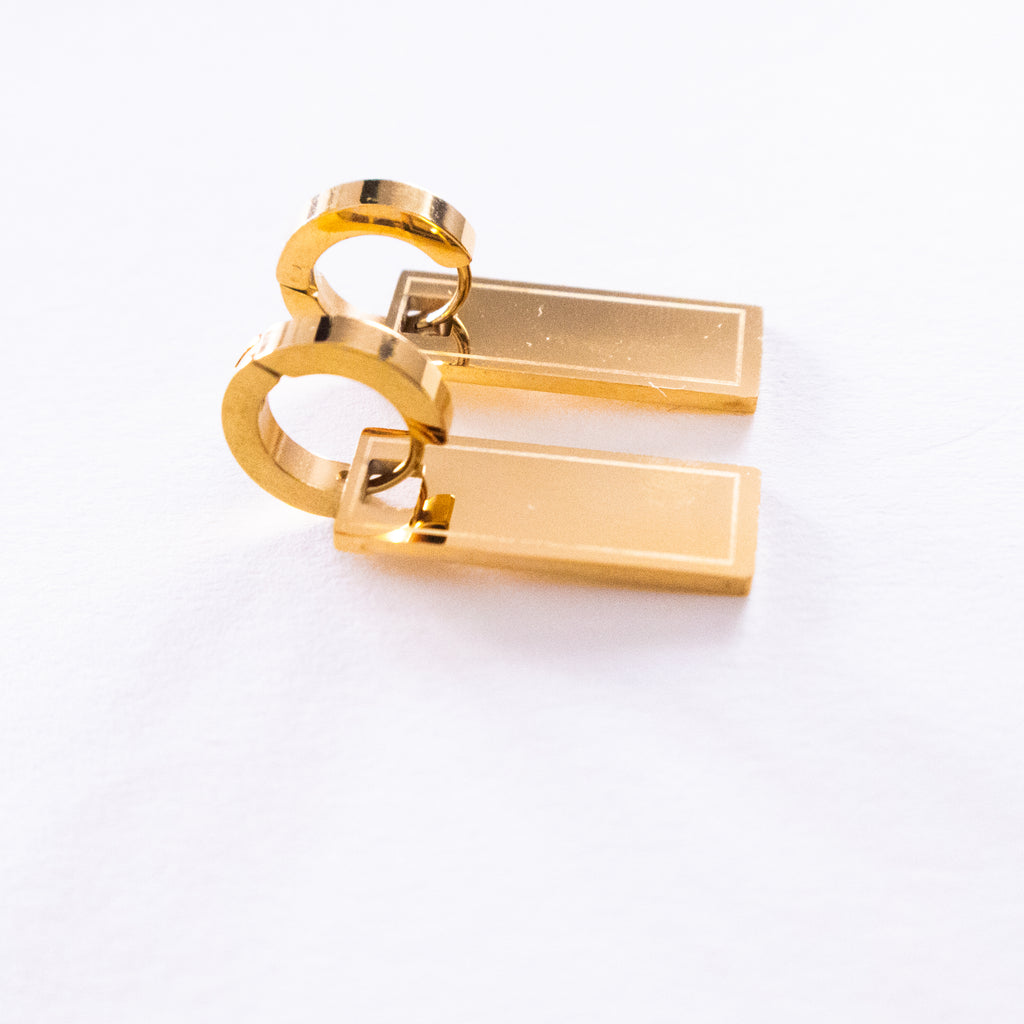 Gold Rectangular Earrings