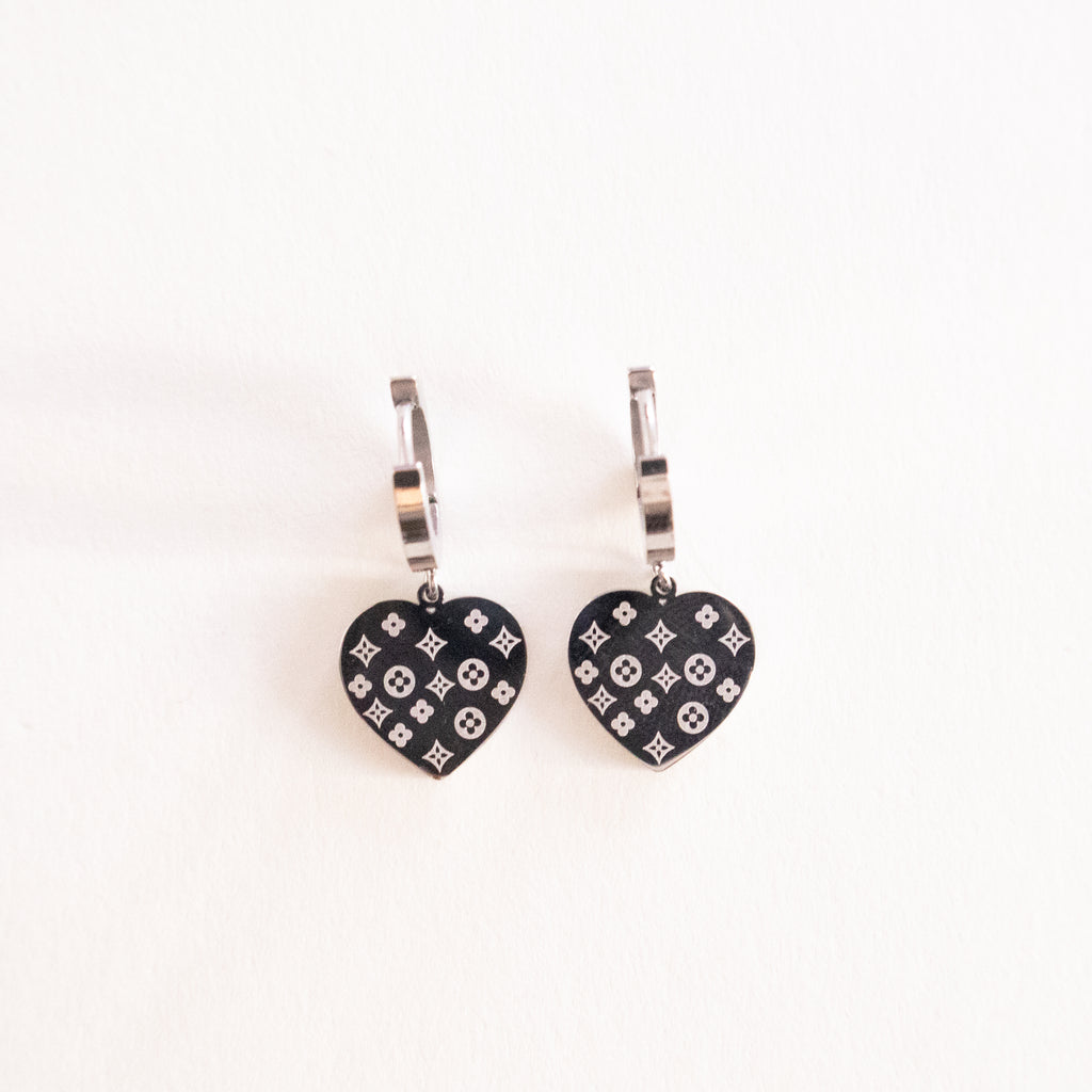 Virella Heart Drop Hoop Earrings