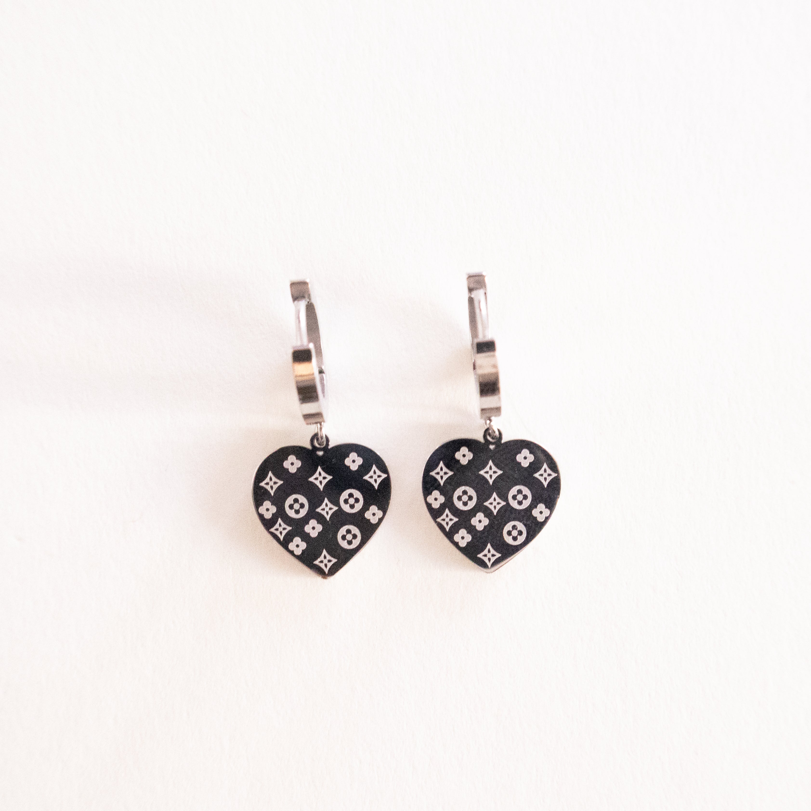 Virella Heart Drop Hoop Earrings