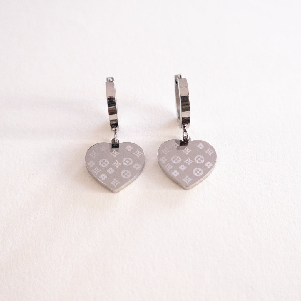 Virella Heart Drop Hoop Earrings