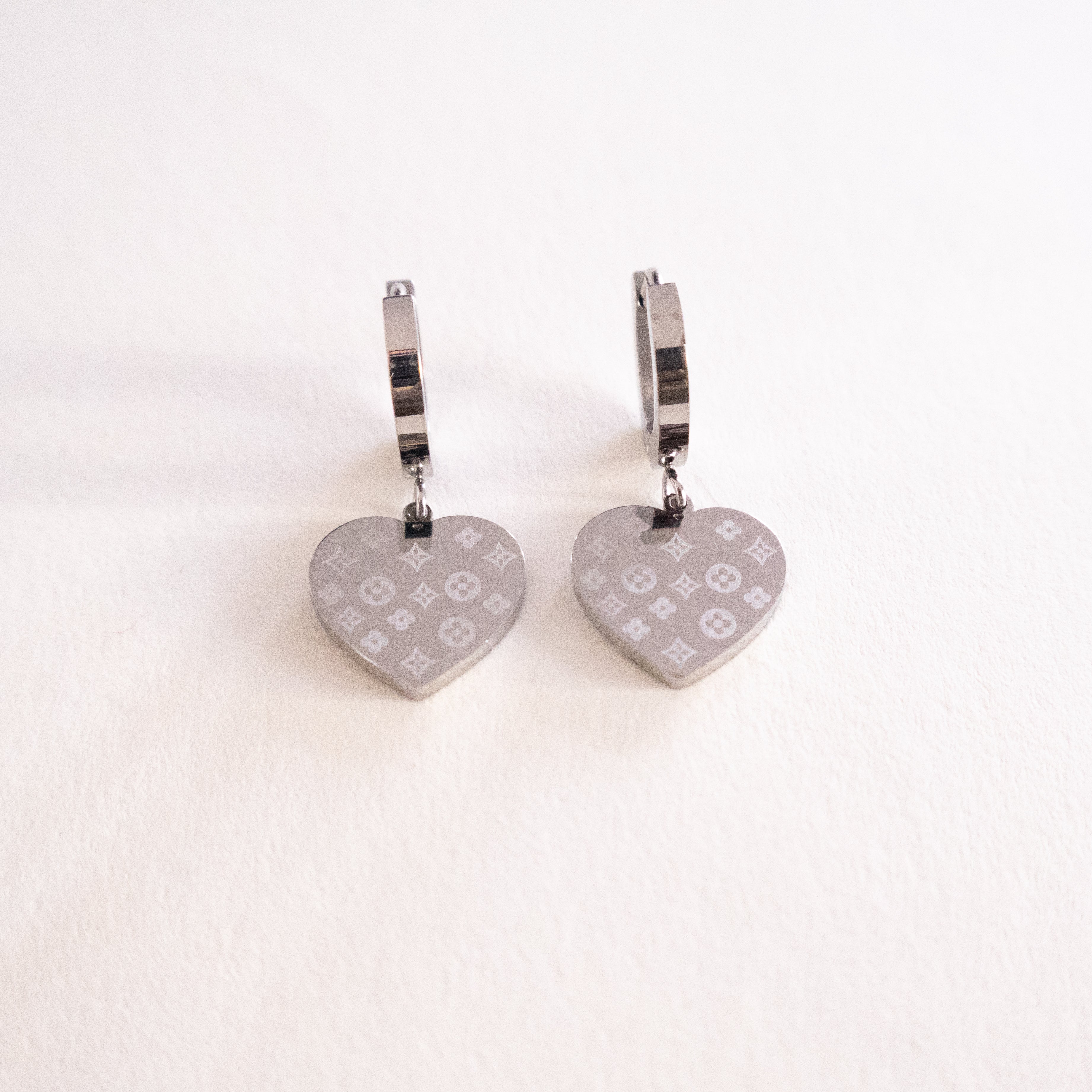 Virella Heart Drop Hoop Earrings
