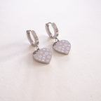 Virella Heart Drop Hoop Earrings