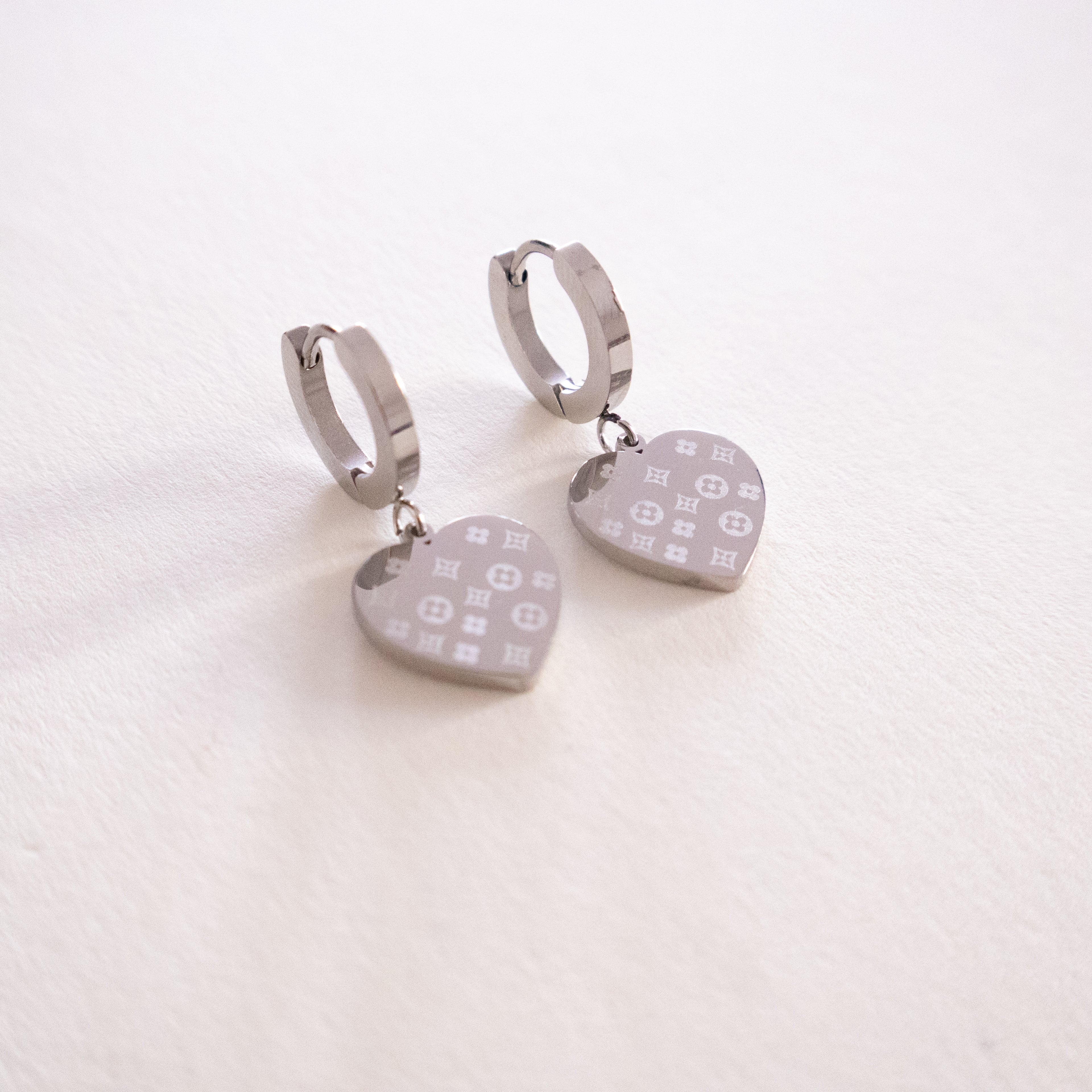 Virella Heart Drop Hoop Earrings