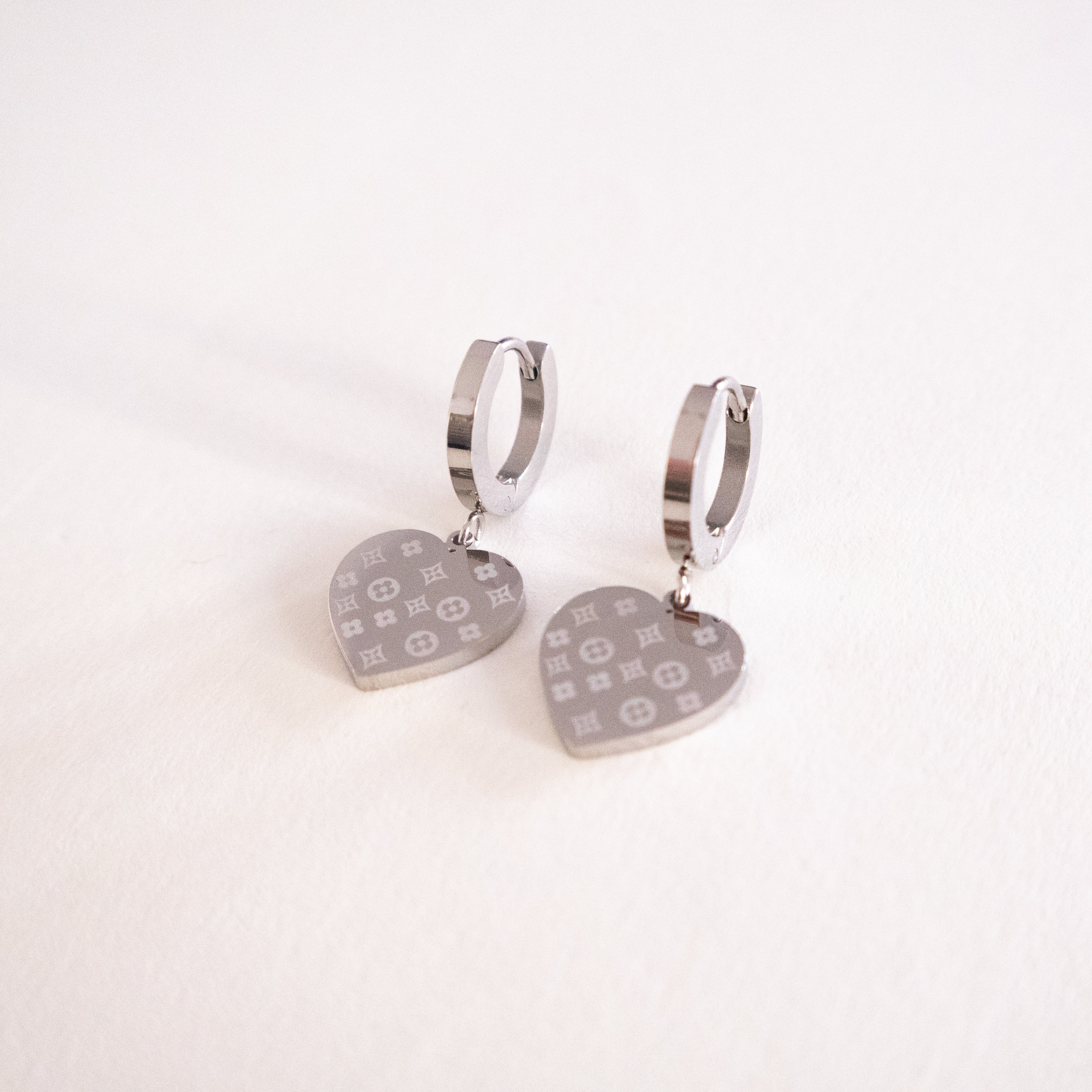 Virella Heart Drop Hoop Earrings