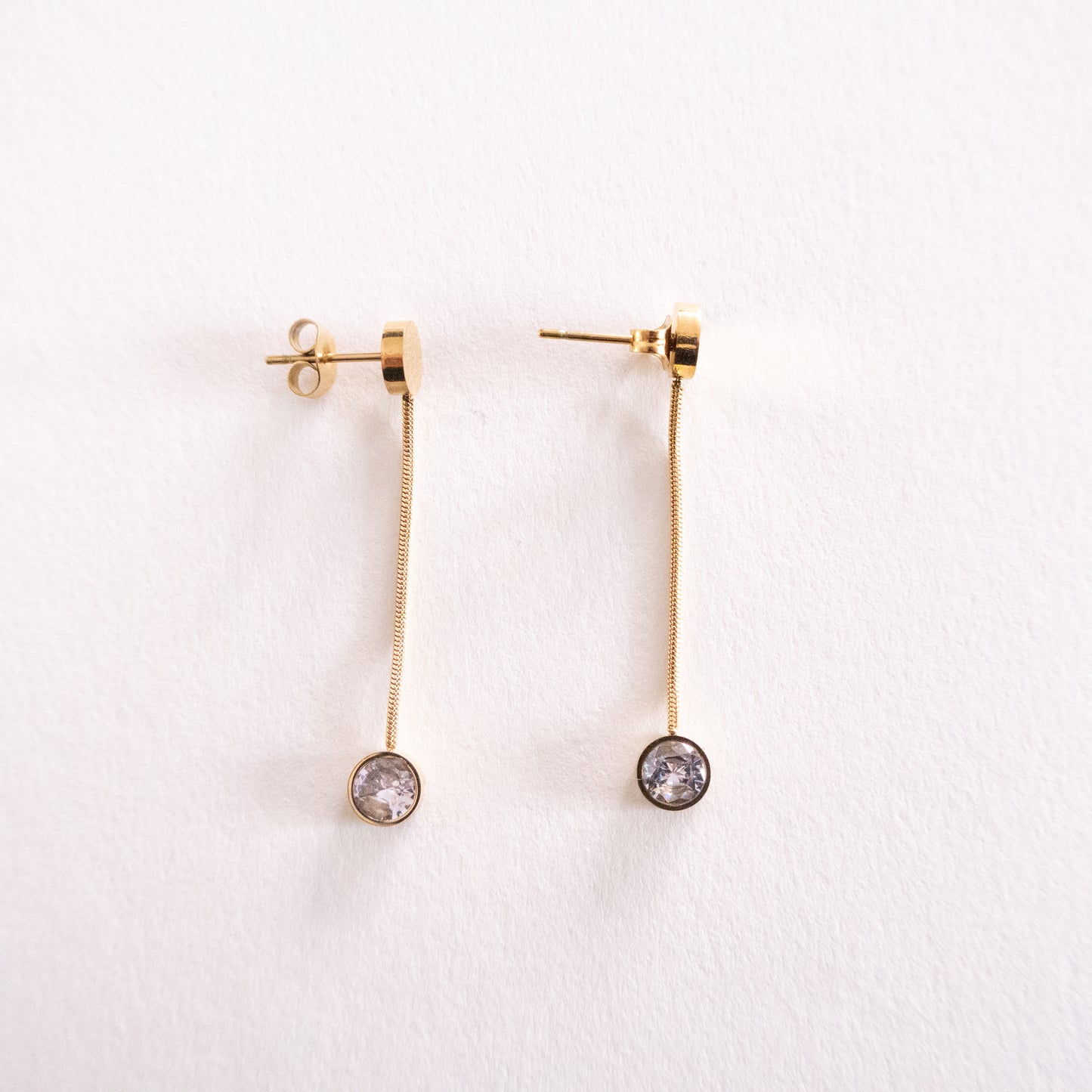 Slim Crystal Dangling Earrings