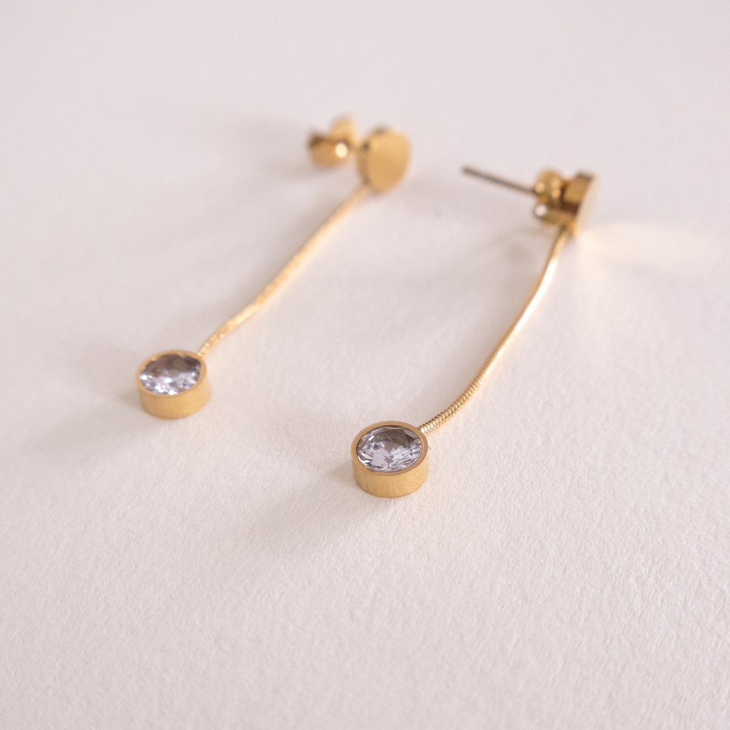 Slim Crystal Dangling Earrings