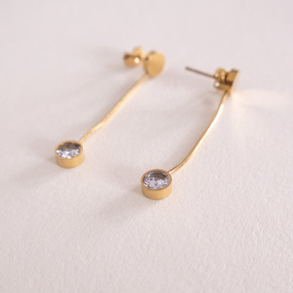 Slim Crystal Dangling Earrings