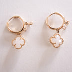 White Clover Charm Earrings