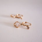 White Clover Charm Earrings