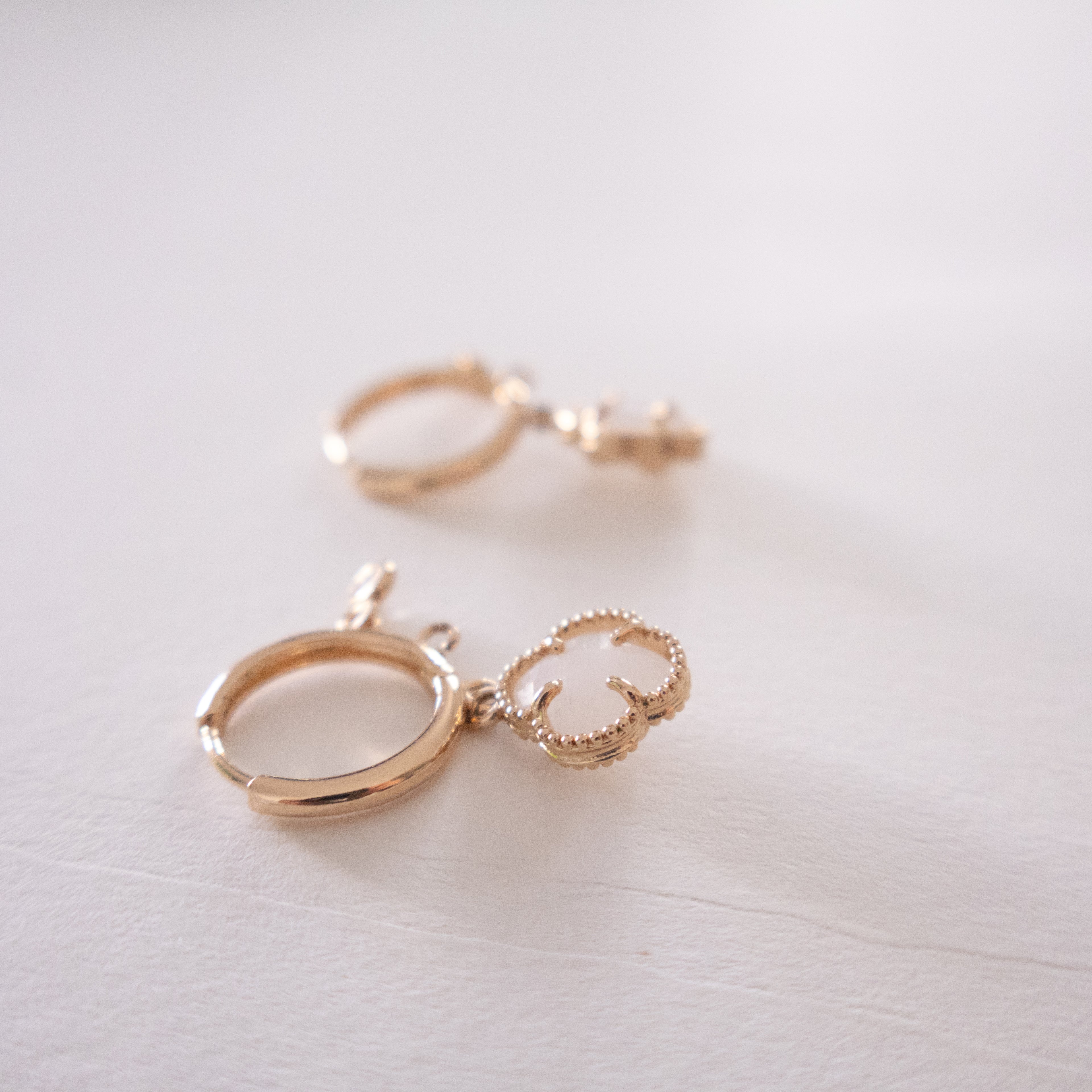 White Clover Charm Earrings