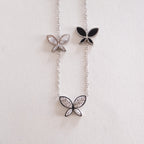 Elegant Silver Butterfly Cascade Necklace