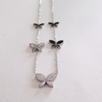 Elegant Silver Butterfly Cascade Necklace