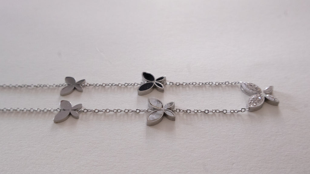 Elegant Silver Butterfly Cascade Necklace