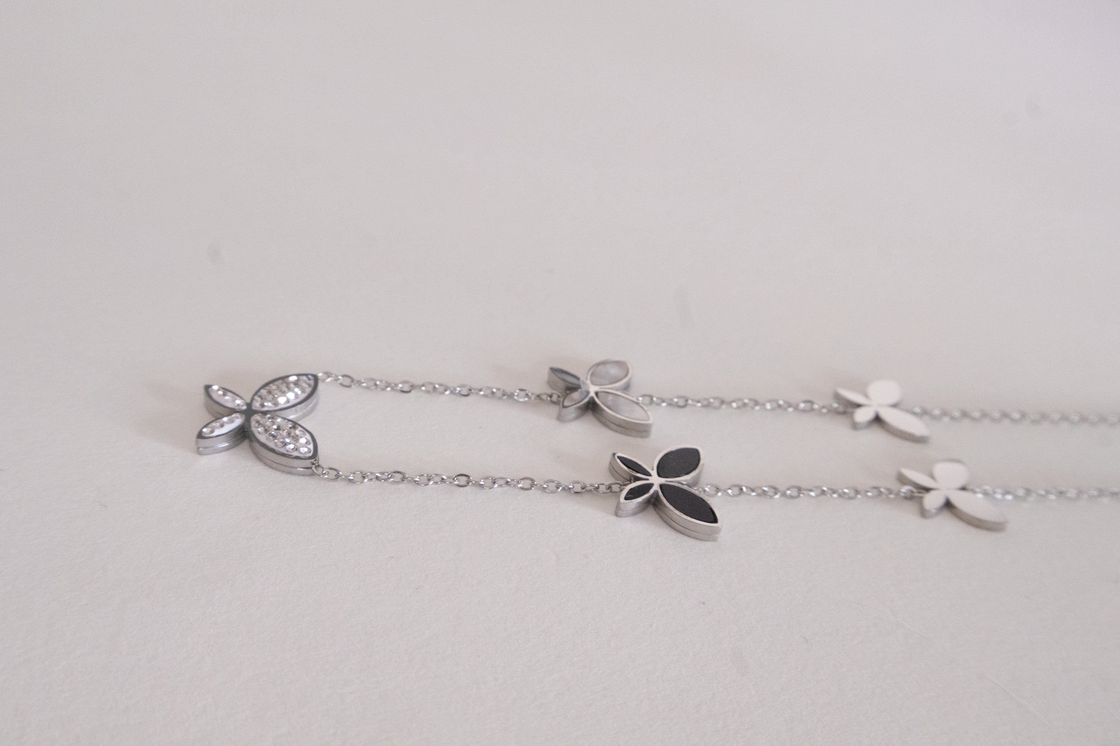 Elegant Silver Butterfly Cascade Necklace