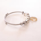 Stainless Steel Cable Bracelet with Moon & Stars Charm