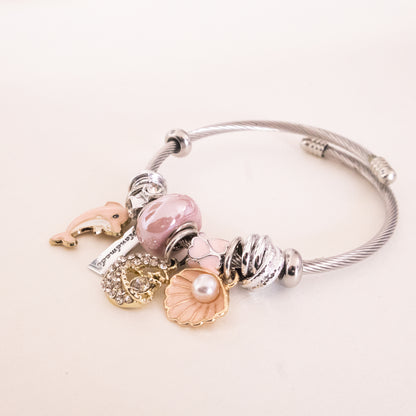 Pulseira em aço inoxidável com pendente Rosella Ocean