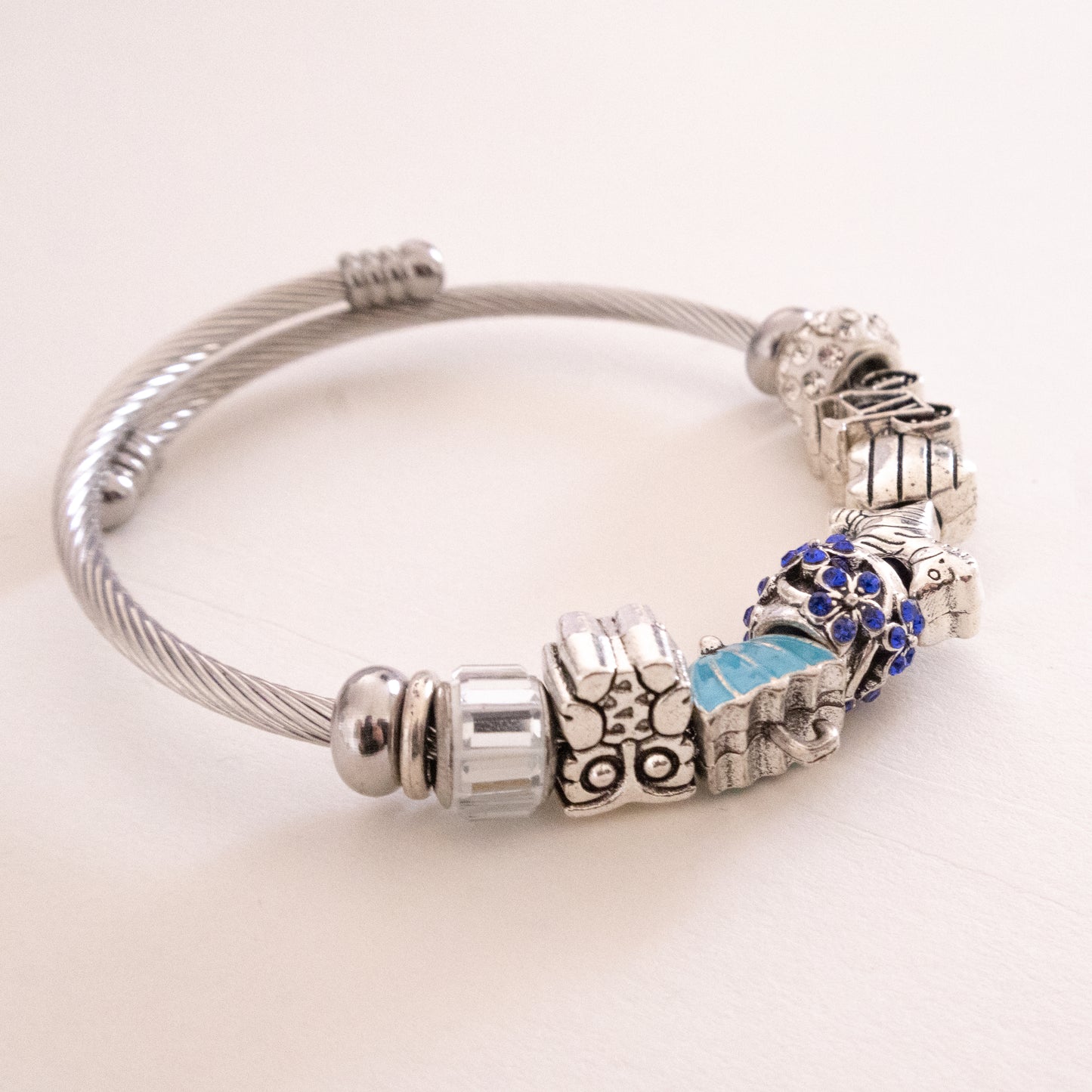 Stainless Steel Aureon Charm Cable Bracelet