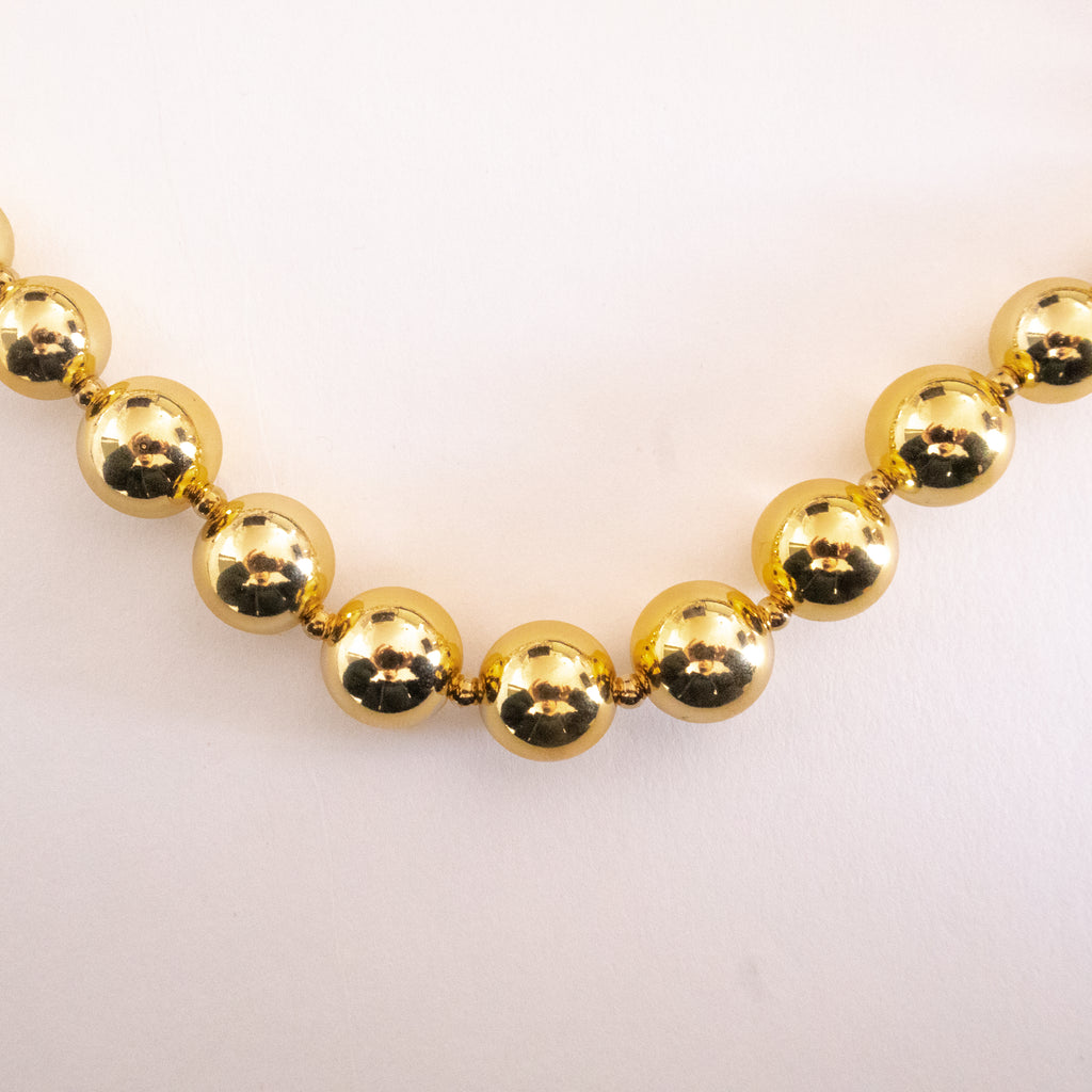 Gold-Toned Beaded Ball Necklace