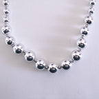 Silver Tone Beaded Ball Necklace