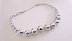 Silver Tone Beaded Ball Necklace