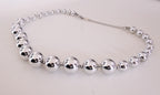 Silver Tone Beaded Ball Necklace