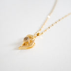 Golden Light-Reactive Stone Heart Necklace