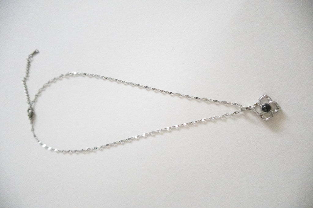 Silver Light-Reactive Clover Pendant Necklace