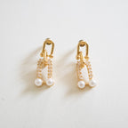 Chain Pearl Duo Earrings