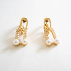 Chain Pearl Duo Earrings