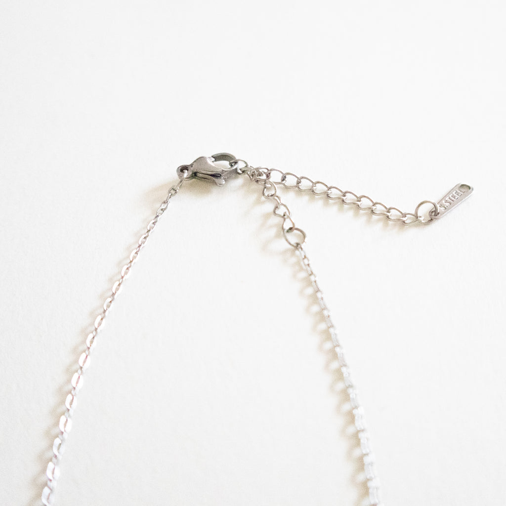 Silver Open Sparkling Crystal Heart Necklace