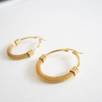 Textured Gold Mesh Hoop Earrings