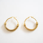 Textured Gold Mesh Hoop Earrings