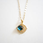 Luminous Blue Orbit Pendant Necklace