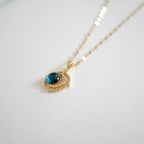 Luminous Blue Orbit Pendant Necklace