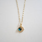 Luminous Blue Orbit Pendant Necklace