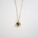Luminous Blue Orbit Pendant Necklace