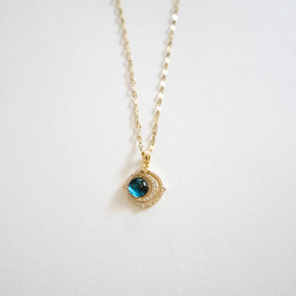 Luminous Blue Orbit Pendant Necklace