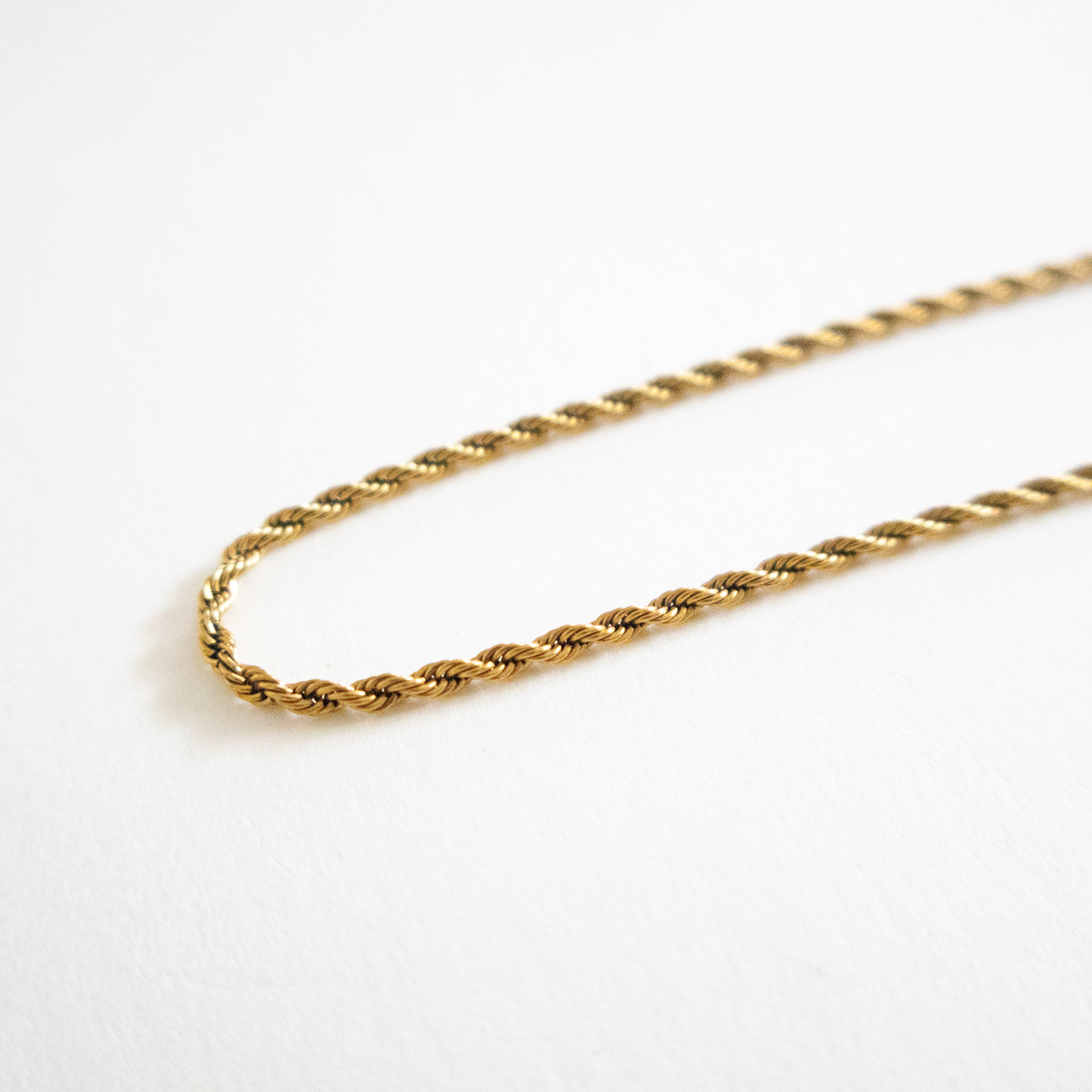 Elvara Rope Chain Necklace - Stainless Steel