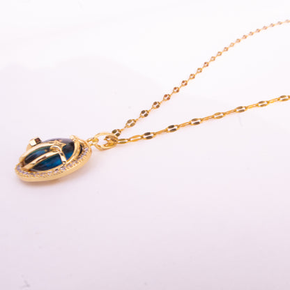 Cosmic Orbit Galaxy Pendant Gold Necklace