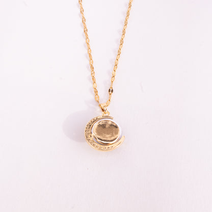 Cosmic Orbit Galaxy Pendant Gold Necklace
