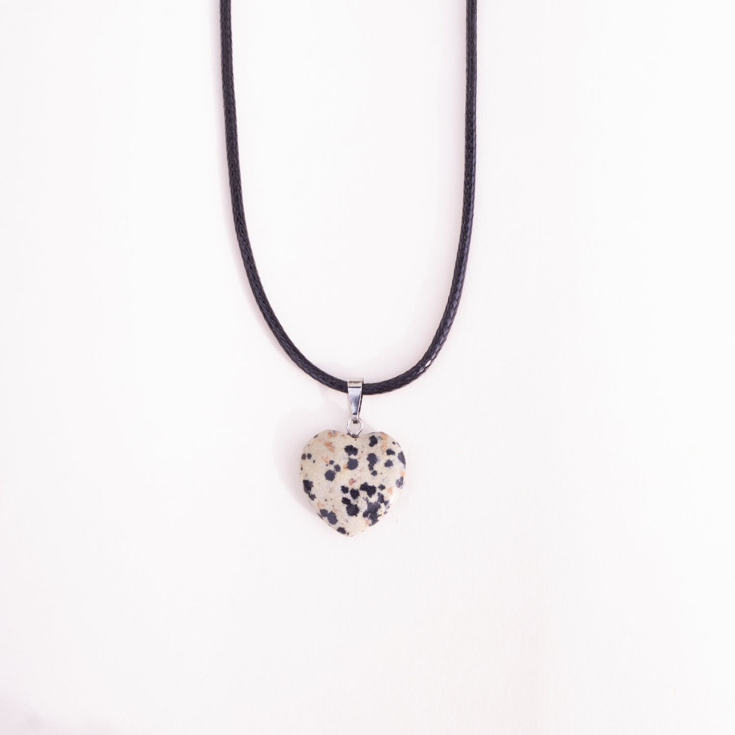 Dalmatian Jasper Heart Pendant Necklace