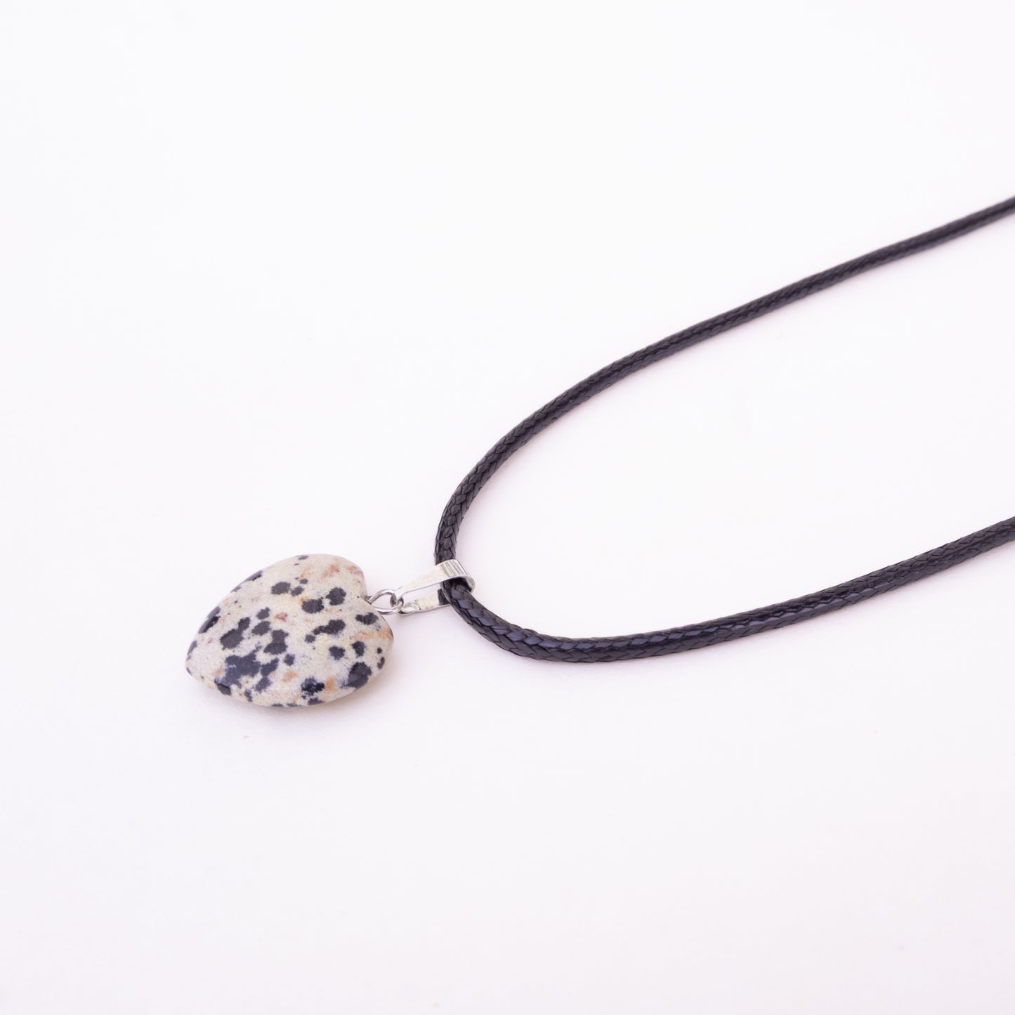 Dalmatian Jasper Heart Pendant Necklace