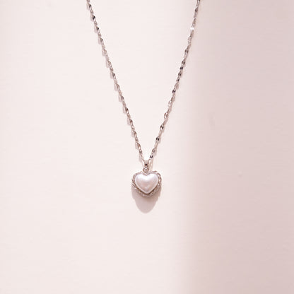 Bound Twisted Silver Heart Pendant Necklace