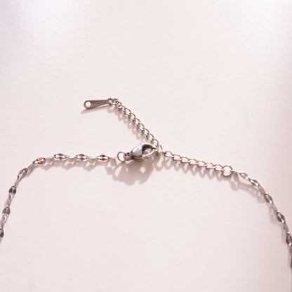 Bound Twisted Silver Heart Pendant Necklace