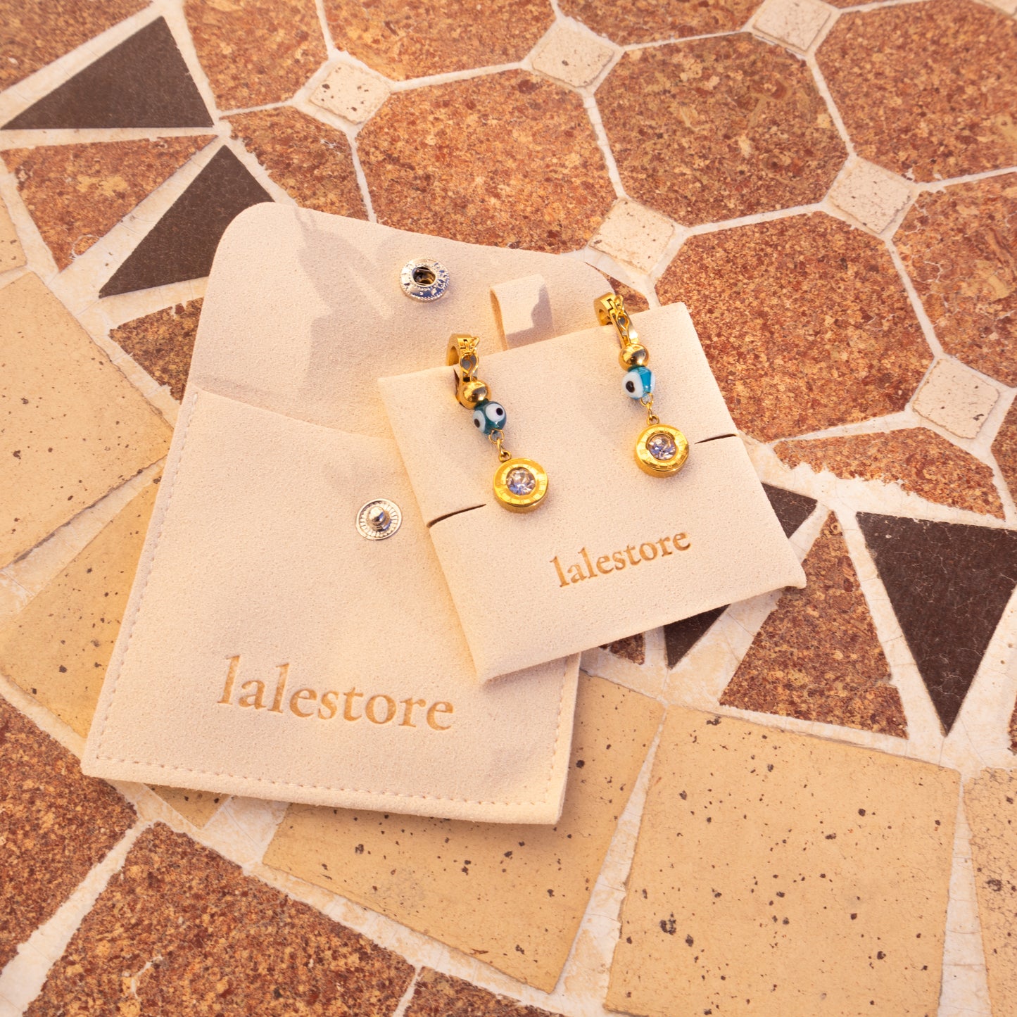 Evil Eye Diamond Crystal Earrings