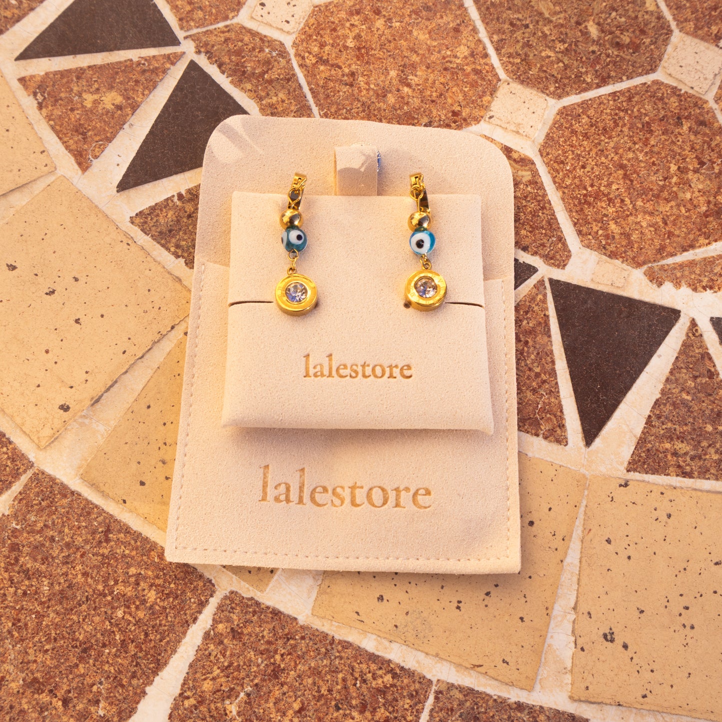 Evil Eye Diamond Crystal Earrings