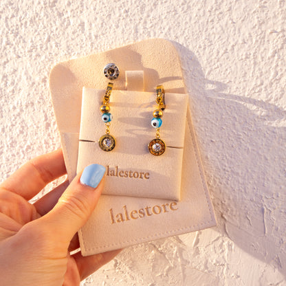 Evil Eye Diamond Crystal Earrings